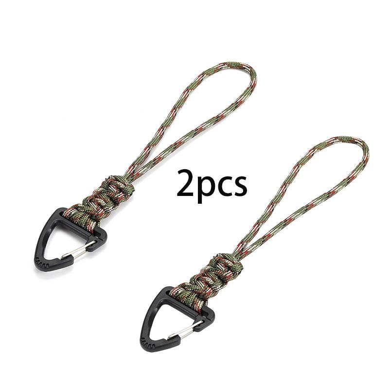 Paracord Keychain Lanyard Metal Triangle Buckle Outdoor Survival Camping Plastic Clip High Strength Backpack Hanging Carabiner