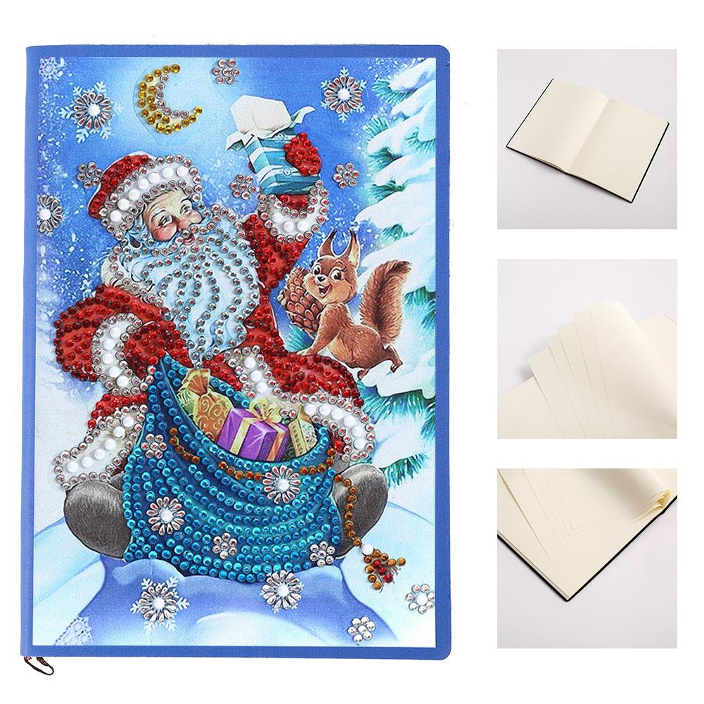 Weihnachtsmann Muster Diamanten Malerei Notizbuch DIY Diamanten Bilder Set Dekoration Geschenk