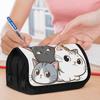 Double Layer Pencil Case, Vibrant Printed Pencil Pouch with Cat Pile Design, Fashion Storage Bag, Portable Pencil Case with Zipper, Durable Fabric, Pe