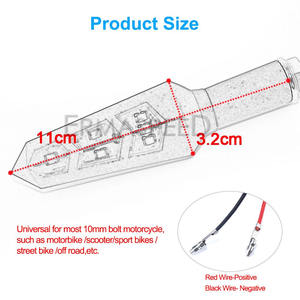 2/4PCS Led Motorcycle Blinkers Turn Signal Lamp Flashing Lights Amber Flashers Waterproof Bendable Motorbike Scooter