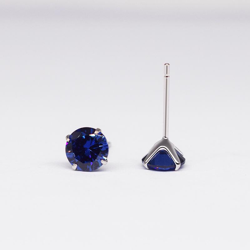 925 Sterling Silver Zircon Birthstone Earrings for Women – Simple Crystal Design