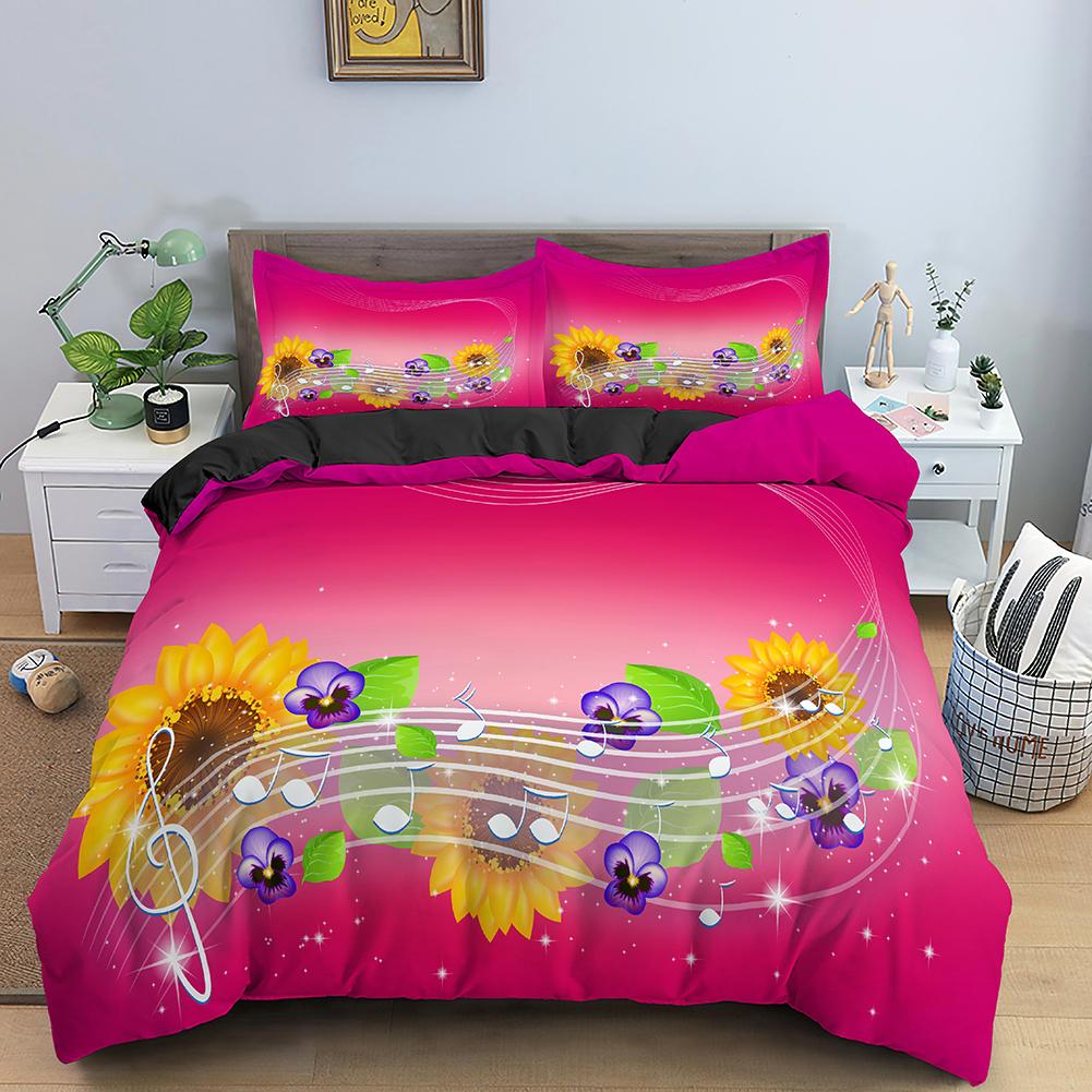 Musical Symbol King Queen Duvet Cover Music Stave Theme Bedding Set for Kids Teens Adults Crucifix 2/3pcs Quilt Cover Pillowcase