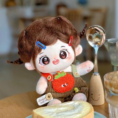 Brown Bear Denim Overalls Suit 15cm Doll Clothes Cotton Doll Replacement Accessories Suspender Pants Cartoon Plush Supplies