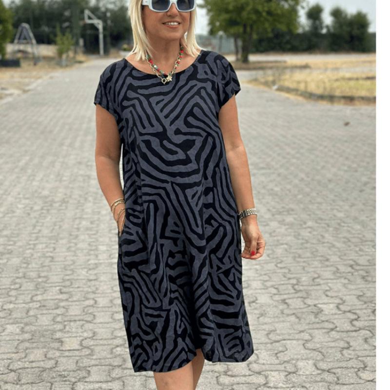 2026 summer new round neck plus size vacation style bohemian leopard print dress retro robe children S чёрный