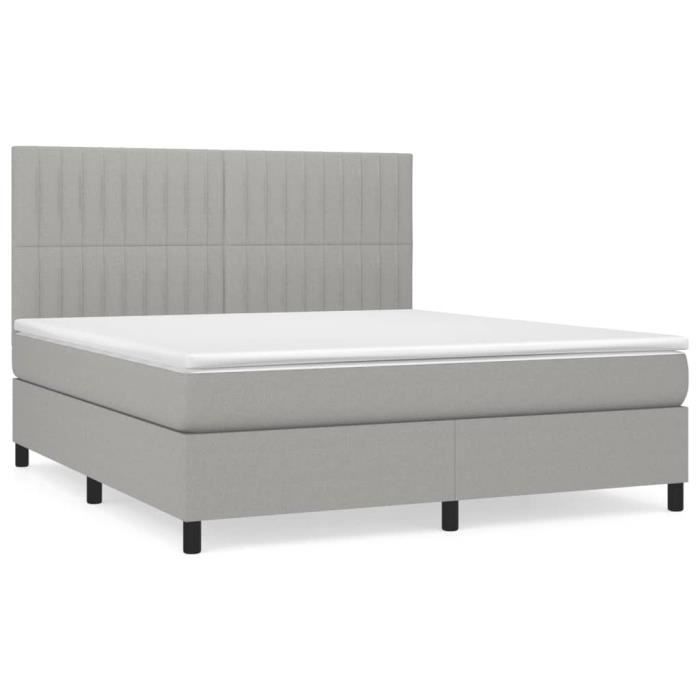 3141945 vidaXL Divan Bed with Mattress Light Grey 160x200cm Fabric