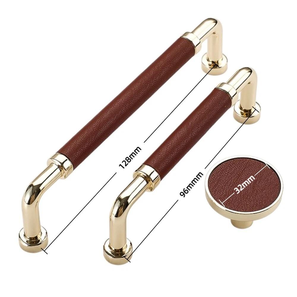 Handmade Wardrobe Door Handles Nordic Cabinet Drawer Knobs Leather Hardware Handle Multipurpose