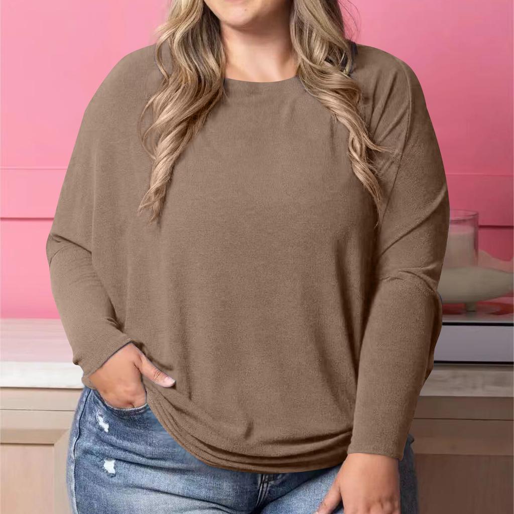Women's Fashion Casual Solid Color Oversized  Long Sleeve Loose Fit Top