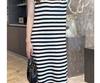 2024 Summer High-End Women's Petite Knit Shoulder Dress - Hip-Hugging, Slimming, Short Sleeve, Elegant Long Style
