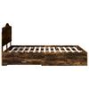 Bed Frame Smoked Oak 140 x 190 cm Engineered Wood