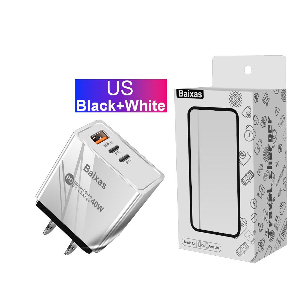 Universal Power Adapter Charger for US/EU/UK - 1U+2PD Standard.