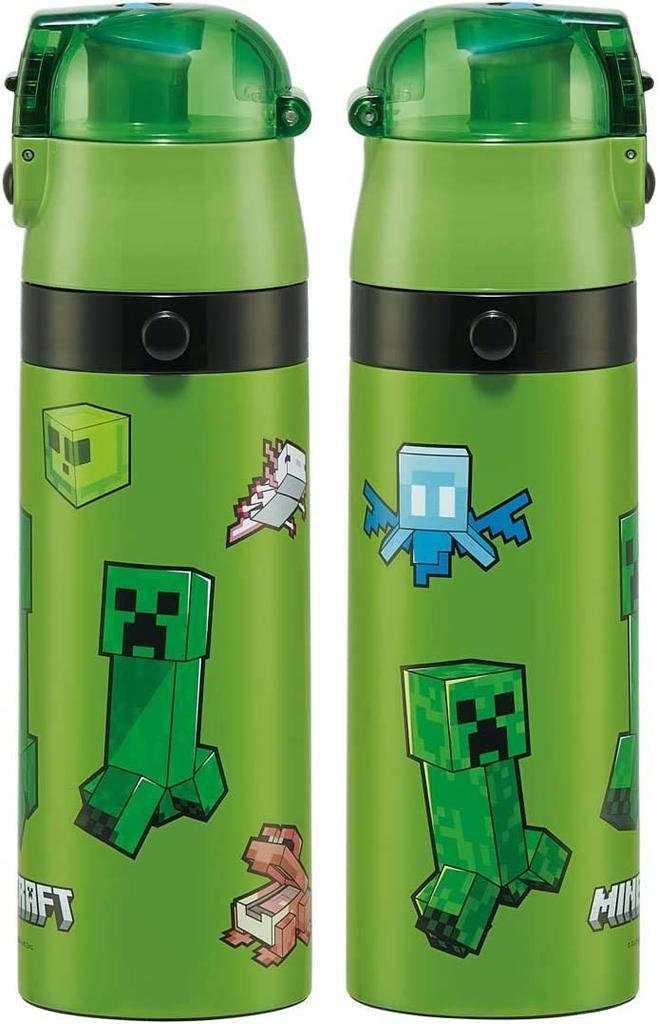 Skater Edelstahl-Wasserflasche, 470 ml, direkter Trinkbecher, 430 ml, Minecraft, leicht, für Jungen, Minecraft-Wasserflasche, Sportflasche, süß