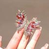 Butterfly Shaped Zircon Crystal Brooch For Formal Outfits Evening Wear Vintage Inspired Elegant Lapel Pin Accessories