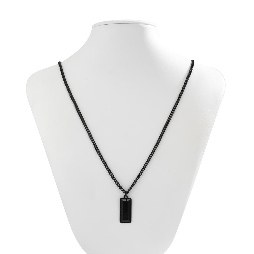 Personalized Men's Accessories Pendant Black Minimalist Style Alloy Military Badge Geometric Sweater Chain Necklace