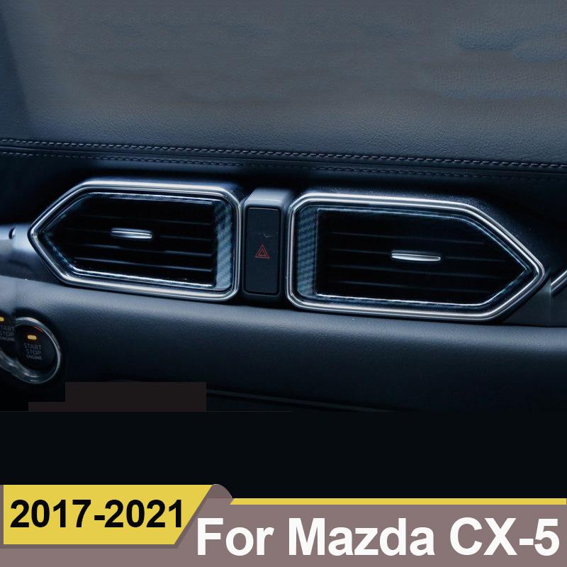 För Mazda CX-5 CX5 CX 5 2017 2018 Bilinstrumentbräda Luftventil Trim Kåpa Utlopp Ram Ram Garnering Gjutning Surround