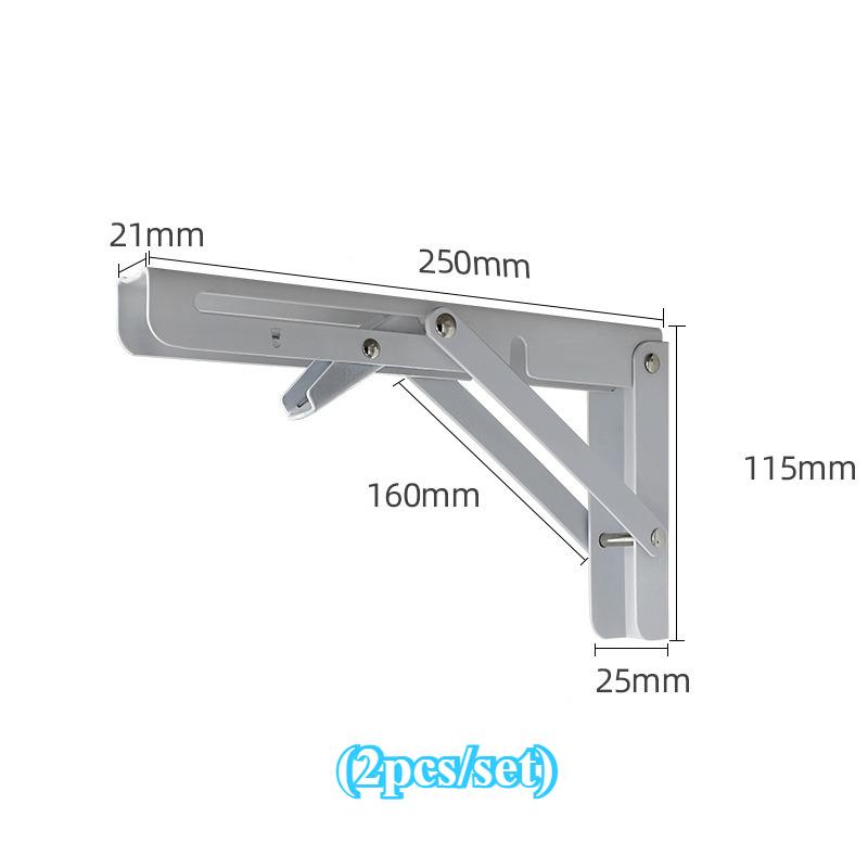 2pcs/set Brushed Stainless Steel 6-20 Inch Folding Angle Bracket Triangle Shelf Heavy Support Adjustable Wall Mounted Bench