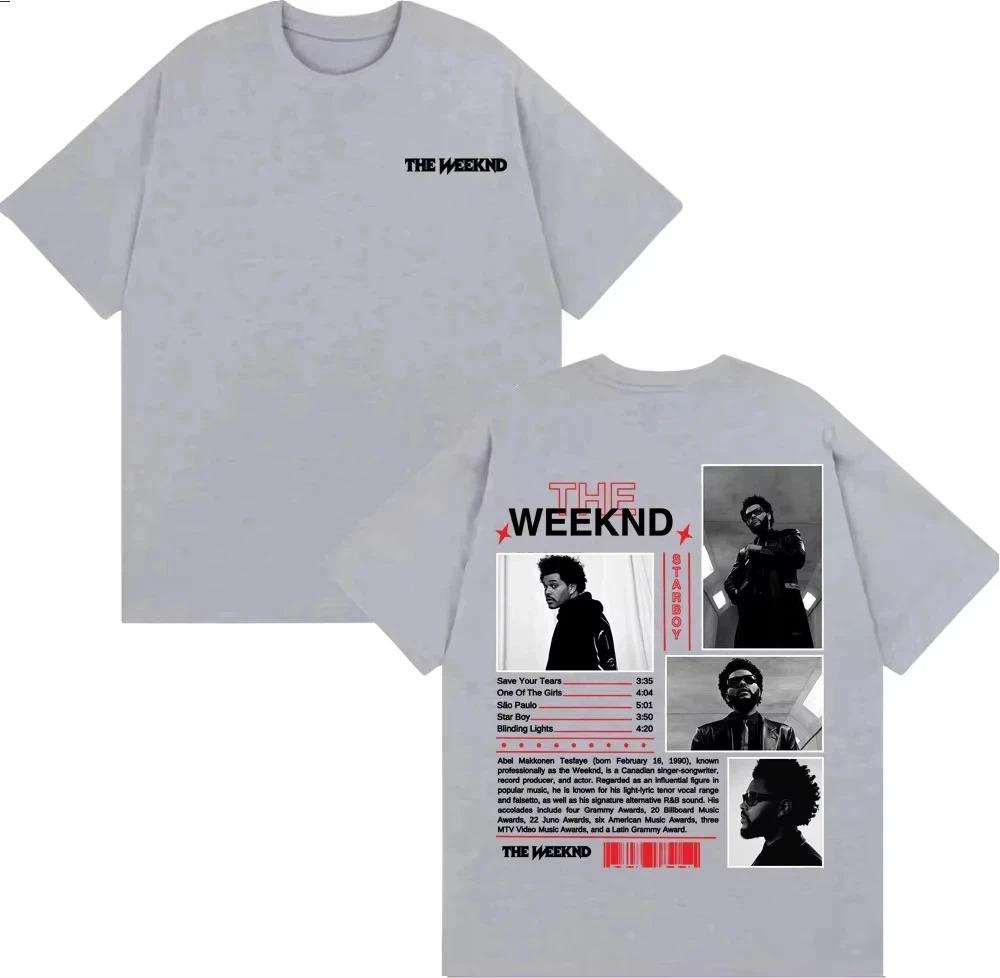 Rapper The Weeknd Starboy Album Cover T Shirt Unisex Clothing Harajuku Punk Hip Hop Tshirts Cotton Short Sleeve Casual Top