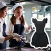 Women Ruffled Apron with Pocket Cotton Apron Pinafore Dress Ruffle Maid Apron Kitchen Cooking Apron for Baking Gardening
