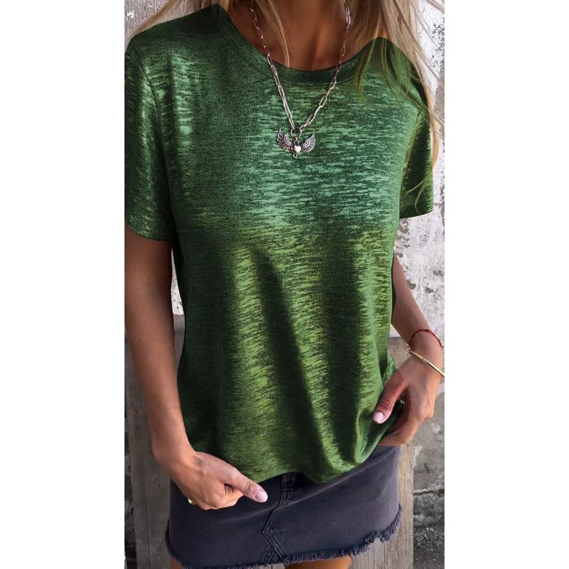 round Neck Short Sleeve Loose T-shirt Pure Color round Neck Short Sleeve Loose T-shirt