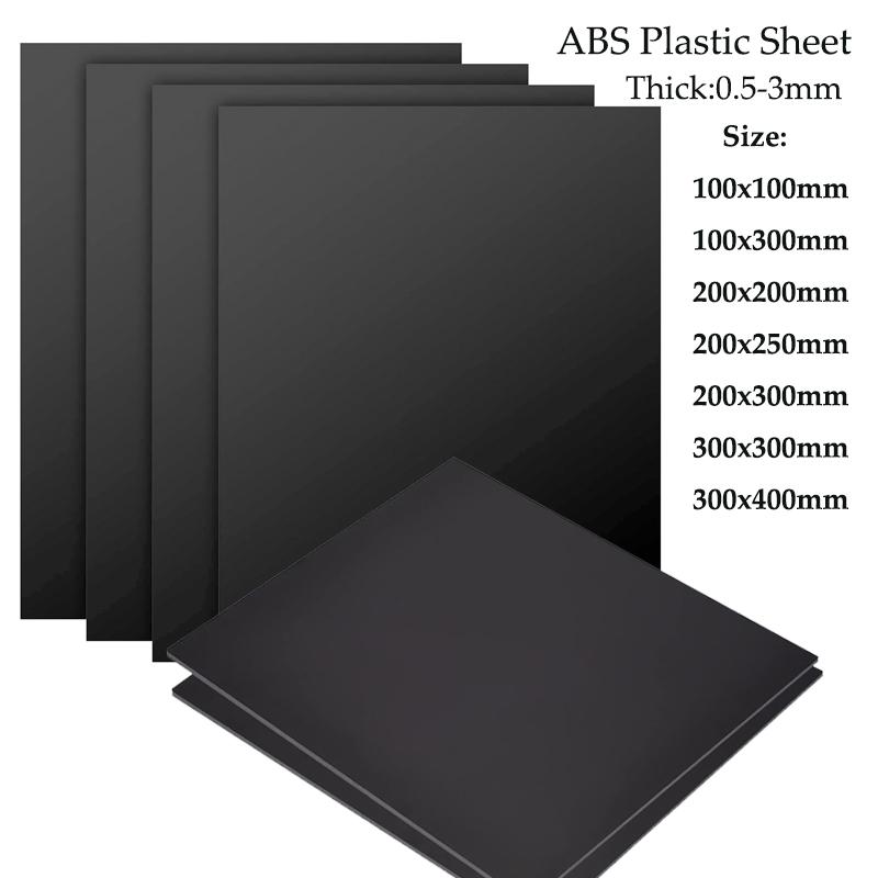 

1-5PCS Black ABS Plastic Sheet 0.5mm-5mm DIY Model Craft Sheets for Cosplay Model Making (Multiple Thickness Options) 0.5mm x100x100mm1pcs
