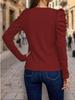 2024 Women's High-Elastic Cashmere Round Neck Slim Fit Puff Sleeve Long Sleeve Top for Autumn and Winter