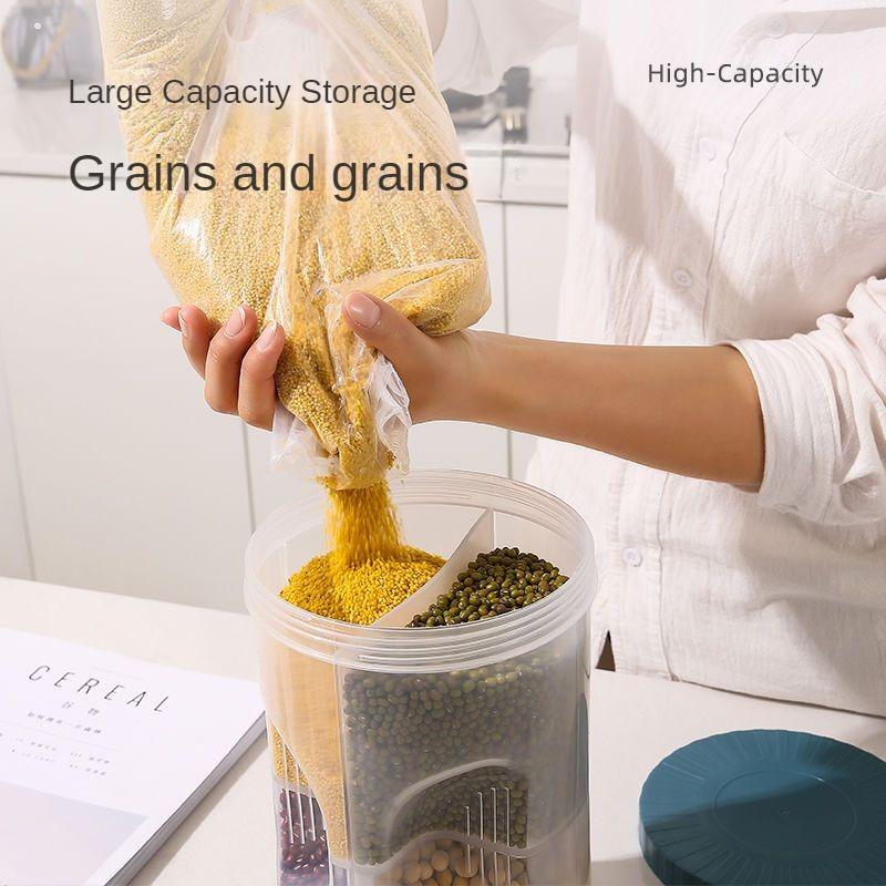 Aufbewahrungsbox für Lebensmittel, unterteilt in Vorratsdose für gemischte Körner, Bohnen-Aufbewahrungsbox, Küchen-Aufbewahrungsdose, feuchtigkeitsbeständige Versiegelungsdose für Körner