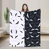 Halloween Black White Bats Blanket - Soft Warm Sofa Decor Throw