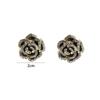 Retro Temperament Flower Black French Women Fashion Jewelry Camellia Earrings Stud Earrings Zinc Zinc Alloy