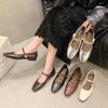 Fashion Retro Low Heel Soft Bottom Comfortable Hundred Mary Jane Shoes Women Shallow Pearl Chain Designer Shoes Black Sexy High Heels