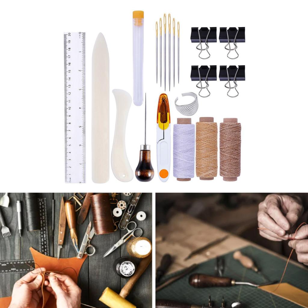 Complete Leather Craft Tool Set Leather Craft Hand Stitching Tools Leather Working Tool for Leather Working Project