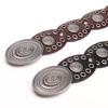 Spice Girl Retro Women'S Belt Exaggerated Punk Style Oval Splicing Waist Seal Large Round Piece Pattern Alloy Buckle Belt Women