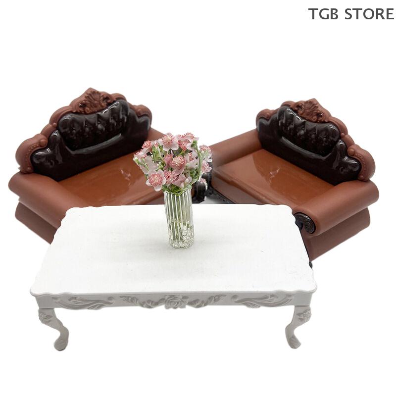 1/12 European Style Sofa Model Simulation Living Room Furniture Dollhouse Decoration Miniature Dolls House Accessories