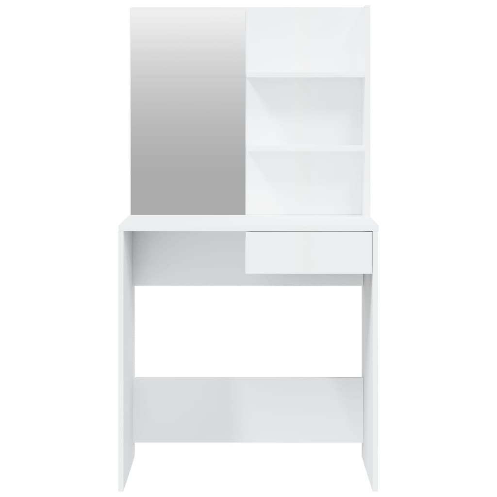 Vidaxl Dressing Table Set, Glossy White, 74.5X40X141 Cm