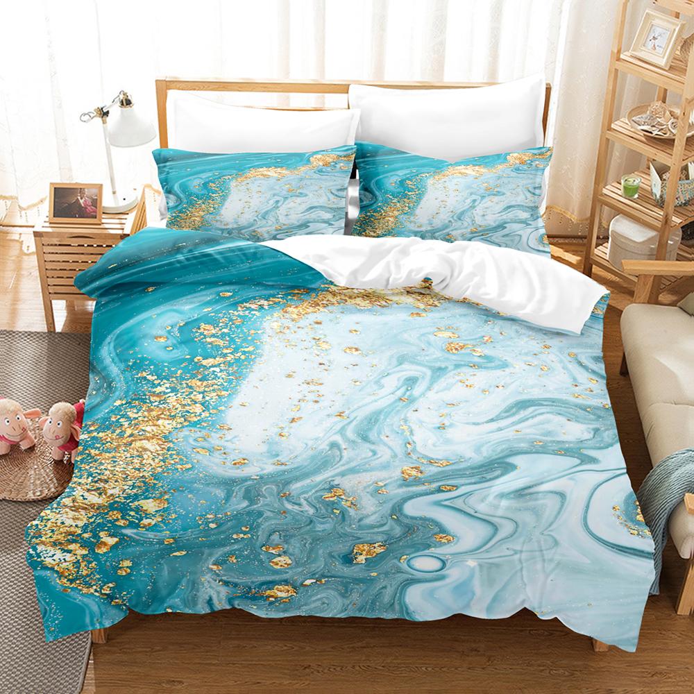 Golden Marble Pink Bedding Set 3d Duvet Cover Sets Comforter Bed Linen Twin Queen King Single Size Room Decor Kids Adult Modern