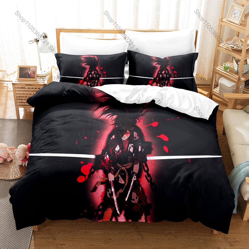 Cool Hyakkimaru Dororo Dark Feudal Japan Samurai Demon Hunting Historical Anime HD Print Bedding Set Duvet Cover + 2 Pillowcases