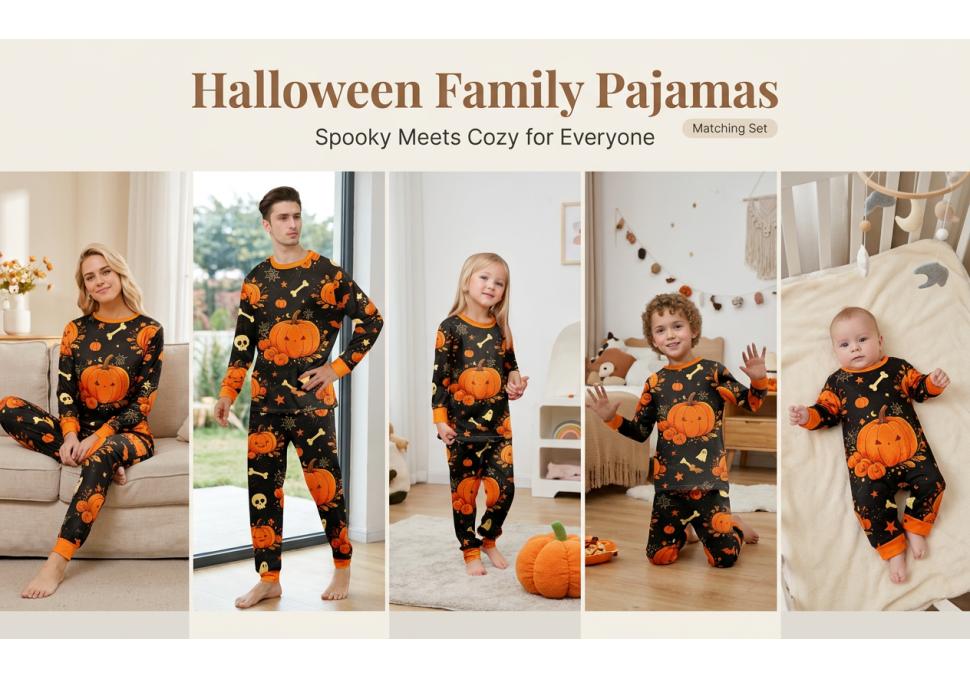 Gezins Matching Halloween Pyjamaset Lange Mouwen Top en Broek Loungewear voor Ouders en Kinderen