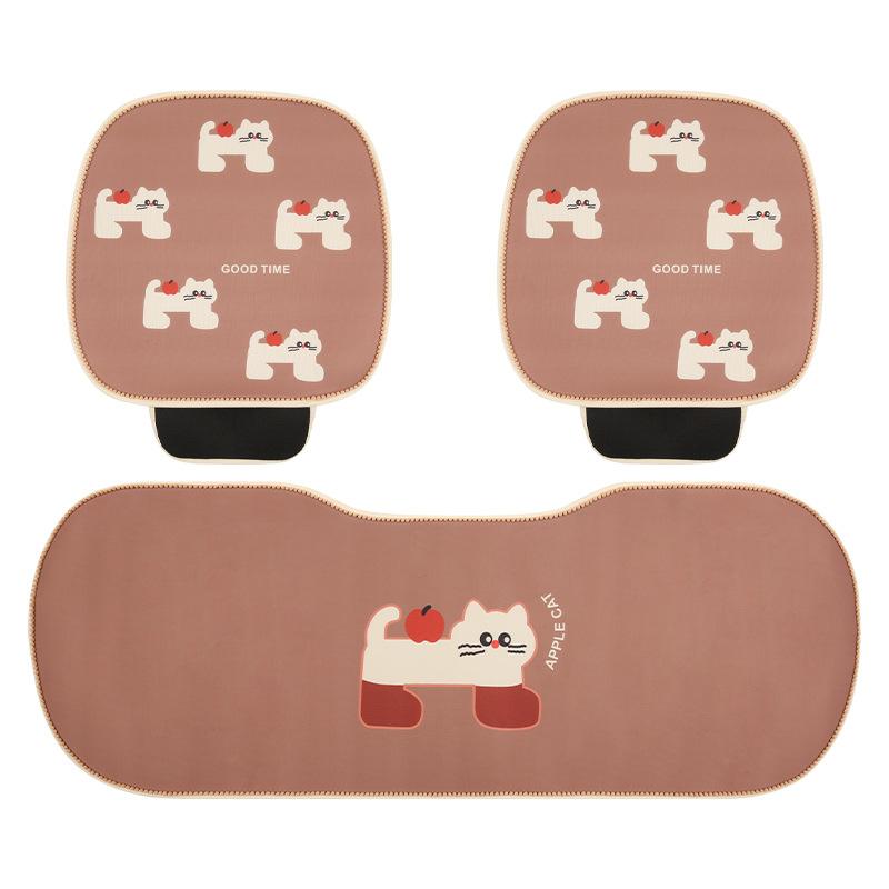 Cute Cat Universal Seat Cushion Covers Four Seasons Comfortable Skin-Friendly Plush Car Headrest Waist Support