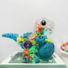 Transparent Dinosaur Toy with Colorful LED Lights, Music, and Auto Steering Function, Plastic, Suitable for Ages 3-6, with Battery Not Included