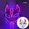 LED Luminous Fox Mask - Anime-Inspired Cat Face, Cold Light Flash for Halloween