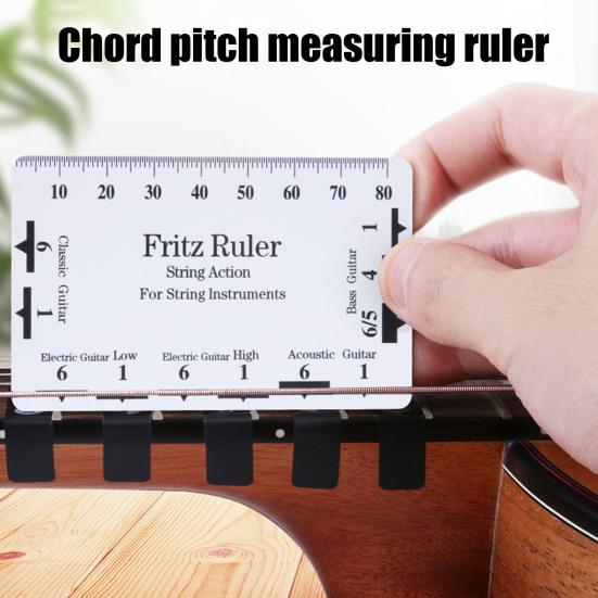 String Height Measurement Tool Multifunctional Guitar Specification Ruler Portable String Action Gauge Luthier Tool for Ukulele Bass Acoustic Guitars