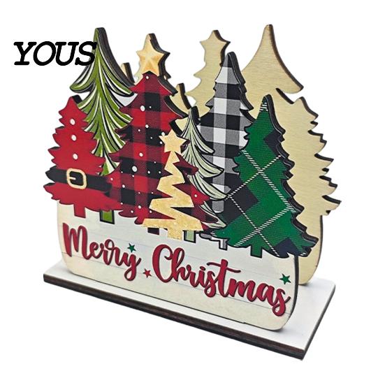 Kitchen Countertop Organizer Christmas Napkin Holder, Wooden Tissue Dispenser, Cute Santa Claus Xmas Atmosphere Decor Tree Freestanding Cocktail