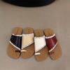 French niche retro one-word toe slippers women's outer wear 2025 summer new flat-bottomed Roman cool slippers