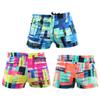 Swimming Trunks Mid-rise Geometric Color Block Design Quick Drying Breathable Swimming Shorts Sun-Resistant Swimwear