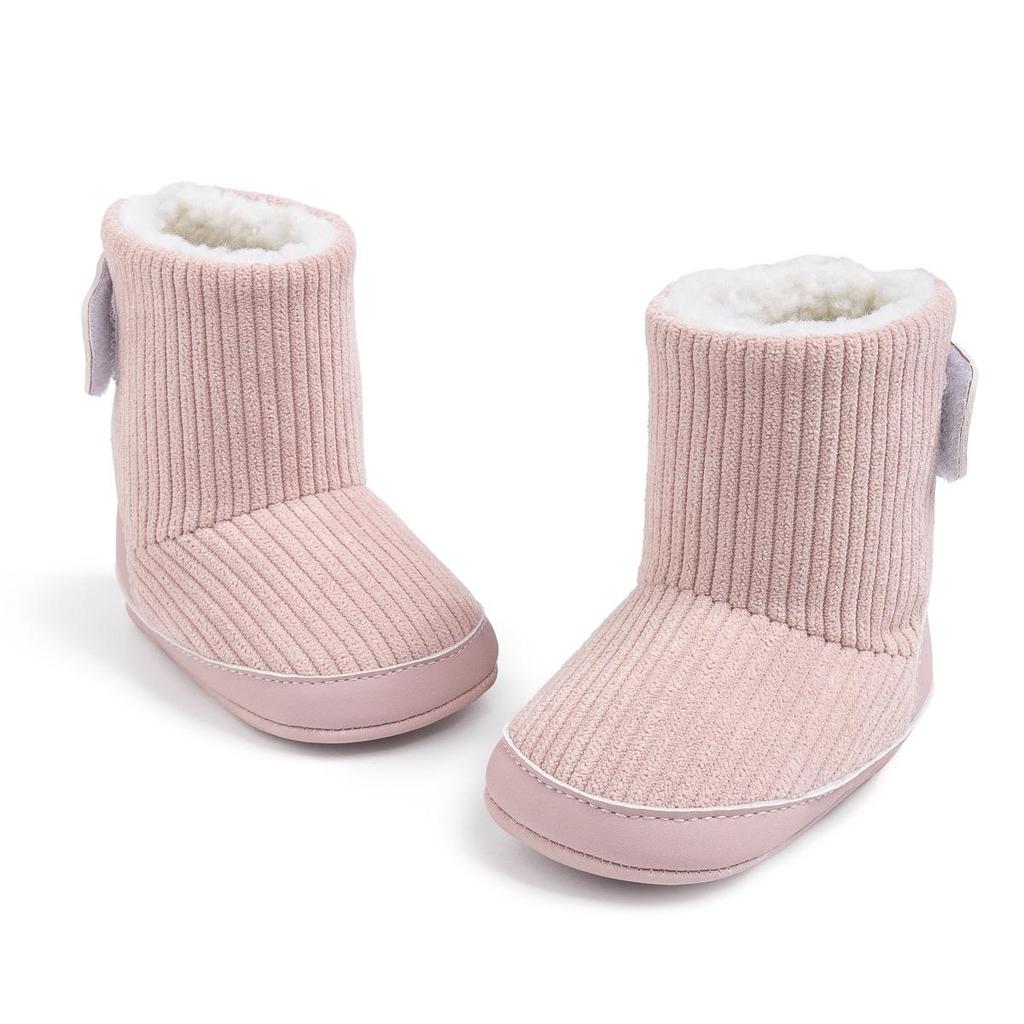 Cross-Border Winter Baby Velcro Cotton Warm Shoes with Plus Velvet Soft Sole.