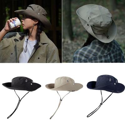 Drawstring Summer Bucket Hat Big Brim Unisex Panama Hat New Sun Hat