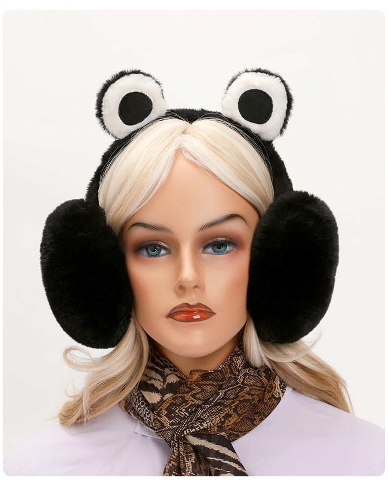 Plush Foldable Earmuffs with Big Eyes - Velvet, Cold-Proof, and Warm for Winter