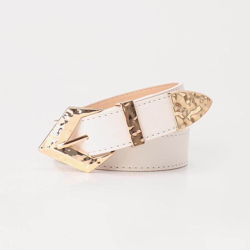 Retro Women's Leather Belt with Trendy Alloy Buckle - Perfect for Jeans and Dresses