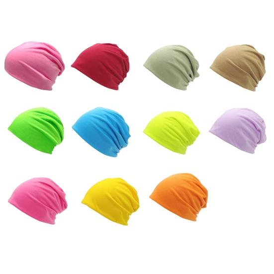 Brimless Hat Lightweight Breathable Soft Warm Windproof Elastic Solid Color Piled Hat School Work Hiking Casual Wear
