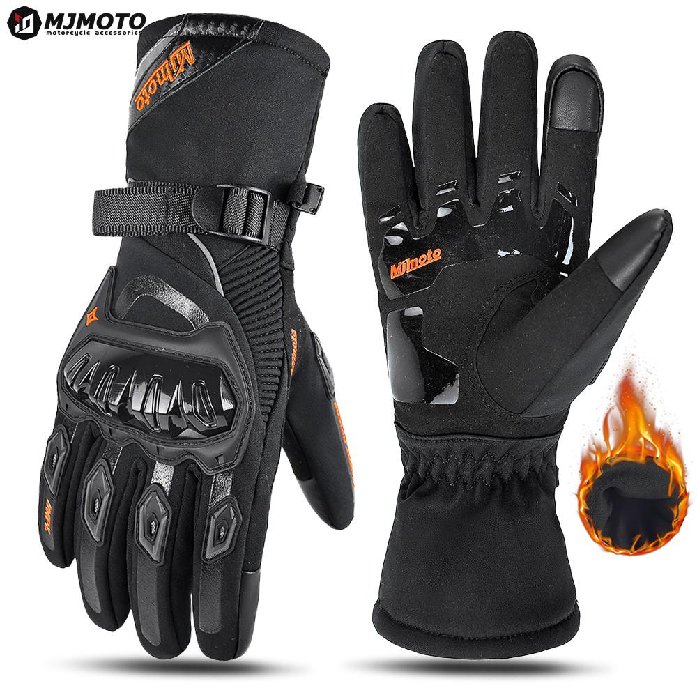 Motorcycle Gloves Windproof Waterproof Guantes Moto Men Motorbike Riding Gloves Touch Screen Motorbike Motocross Gloves Winter M чёрный