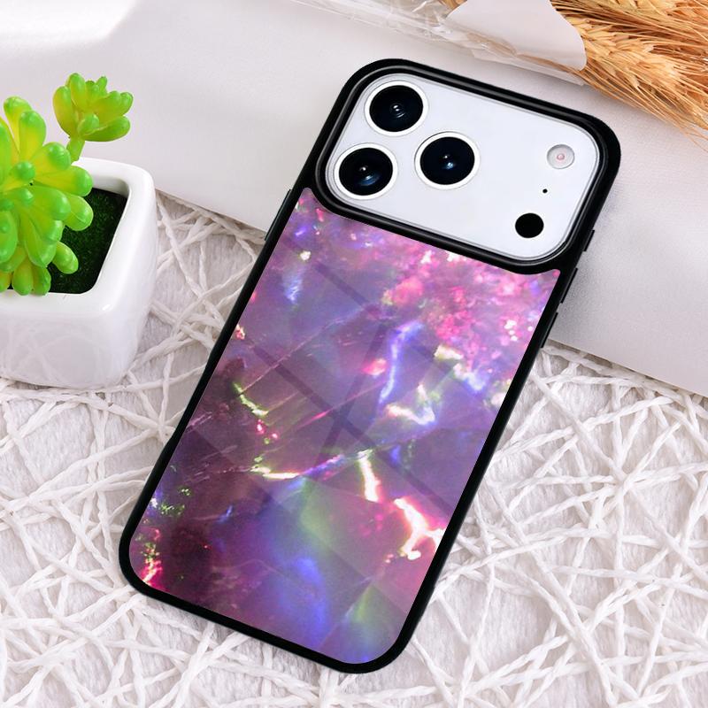 Opal Stone Iridescent Shockproof Phone Case for iPhone 17 Air 16e 15 11 12 14 13 Pro Max Cover Coque