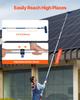 VEVOR Water Fed Pole Kit, 7.3m Solar Panel Cleaning Pole with Extendable Handle, 180 degrees Rotatable Brush Head & 20m Hose